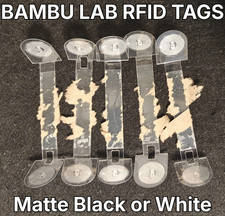 Bambu Lab RFID Tags - Lot of 10 Options Matte Black / White - NFC AMS Compatible