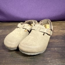 Birkenstock Strappy Sandals Beige Leather Cork Footbed Buckle Big Kid US 1