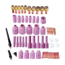 TIG Welding Torch Accessories Kit 67pcs with Nozzles Collets Gas Lens Cups