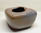 BAUER POTTERY~Scarce MARY WRIGHT "COUNTRY GARDENS" Mottled Brown SUGAR BOWL