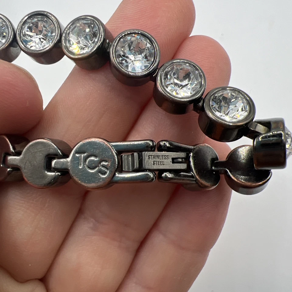 Touchstone кристалл на Swarovski Gunmetal льда браслет w прозрачный кристалл и гематит - Изображение 4 из 4