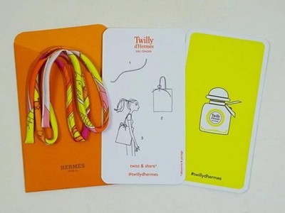 Hermes Twilly Silk Bracelet Hair Band Accessory 60cm