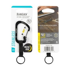 SlideLock  Key Ring Stainless Steel - Black