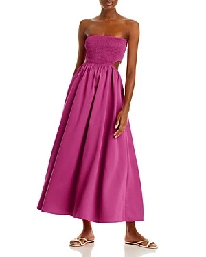 Fore Smocked Cutout Maxi Dress 810112865837 L RT $88