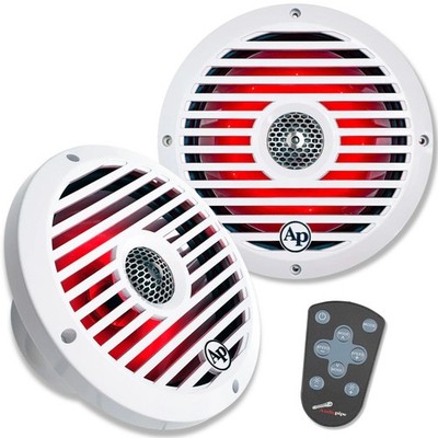 8'' 175W RMS 2-Way Coaxial SALT WATER Marine Speakers w/ LED Lights Audiopipe
