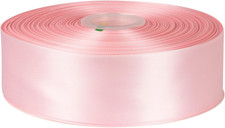 2" X 100 Yards Double Faced Satin Ribbon Lt. Pink Polyester Ribbon for Gift Wrap