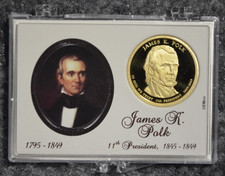 2009-S Proof James K. Polk Presidential Dollar 1$ w/ 2x3 Snaplock Case