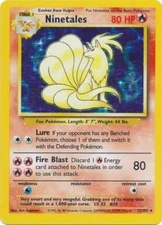 Moderately Played, English Pokemon Holo Ninetales - 12/102 - Holo Rare - Unlimit