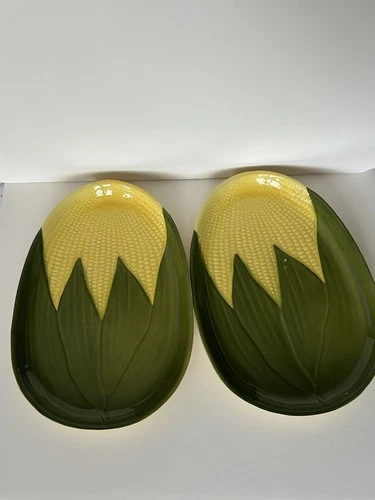 Vintage Shawnee Pottery Corn King #96 Large Platter Dish USA Set Of 2