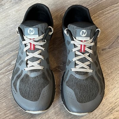 Merrell Bare Access Flex 2 Mens 9 Grey Black Red Trail Running Shoes J48873