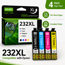 4PK 232XL Replacement Ink Cartridges for Epson XP-4200 XP-4205 WF-2930 WF-2950