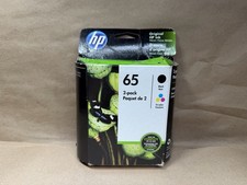 HP 65 Black and Tri-Color Ink Cartridge 2-Pack OEM Genuine Sealed Expired 6/2020