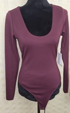 Good American Women's Suba Bodysuit Size M Long Sleeve Stretch Burgundy NWT