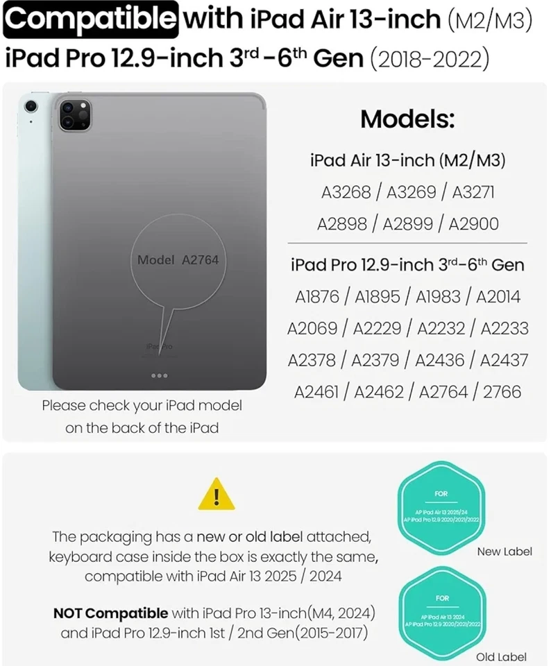 Nillkin Keyboard Case for iPad Air 13-inch (M3 2025/M2 2024), iPad Pro 12.9-inch - Image 2 of 4