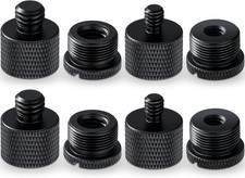 8Pcs Mic Stand Adapter Screw Thread Adapter for Microphone, Black 
