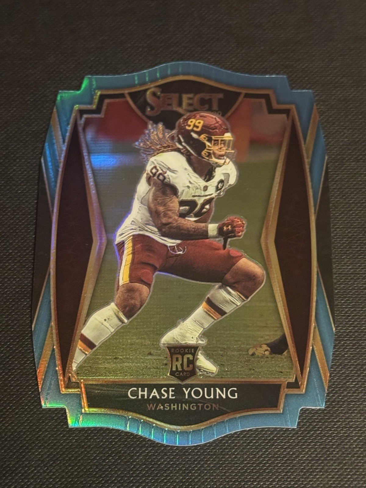 2020 Panini Select - Chase Young #164 (RC) Light Blue Prizm Die-Cut Parallel