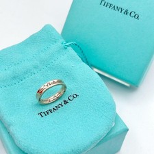 Anello stretto TIFFANY & CO 1837 metallo rubedo misura 11,5 logo inciso fascia Giappone