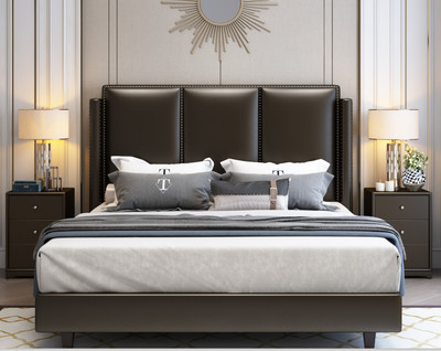 Lit design lits textile cuir hôtel luxe rembourrage mariage double neuf