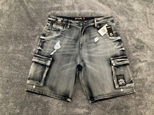 Ecko Unltd Shorts Mens 38 Inseam 10  Baggy Fit Blue Denim Pockets Distressed Y2K