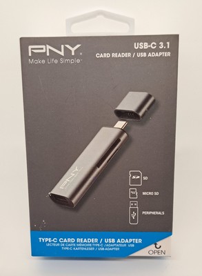 PNY USB-C 3.1 Card Reader/USB Adapter Transfer & Share Content