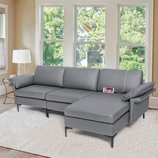 Lshaped 3Seater Sectional Sofa Modular Couch Convertible Chaise Lounge Settee