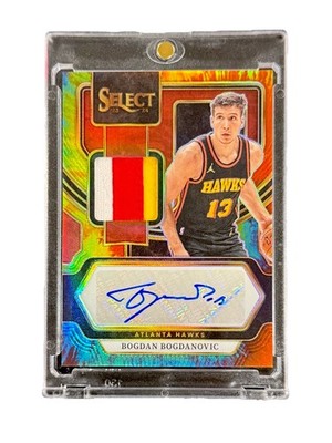 Bogdan Bogdanovic 2023-24 Panini Select Game-Worn Patch Auto Tie-Dye Prizm /25