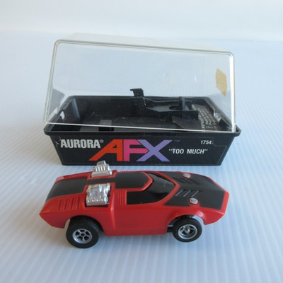 #ad Aurora AFX TOO MUCH 1754 Red slot car SS4 B IN CUBE $70.00