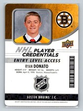 2018-19 Upper Deck MVP Ryan Donato NHL Player Credentials Entry Level Access