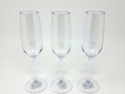 Q Squared Hudson 7oz Tritan Acrylic 3-Pc. Champagne Flute Set