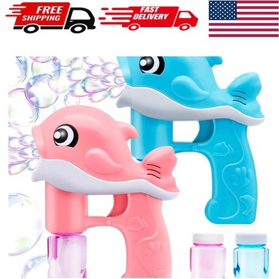 Bubble Guns Kit for Kids - 2 Automatic Guns with 4 Solutions & Safe Design