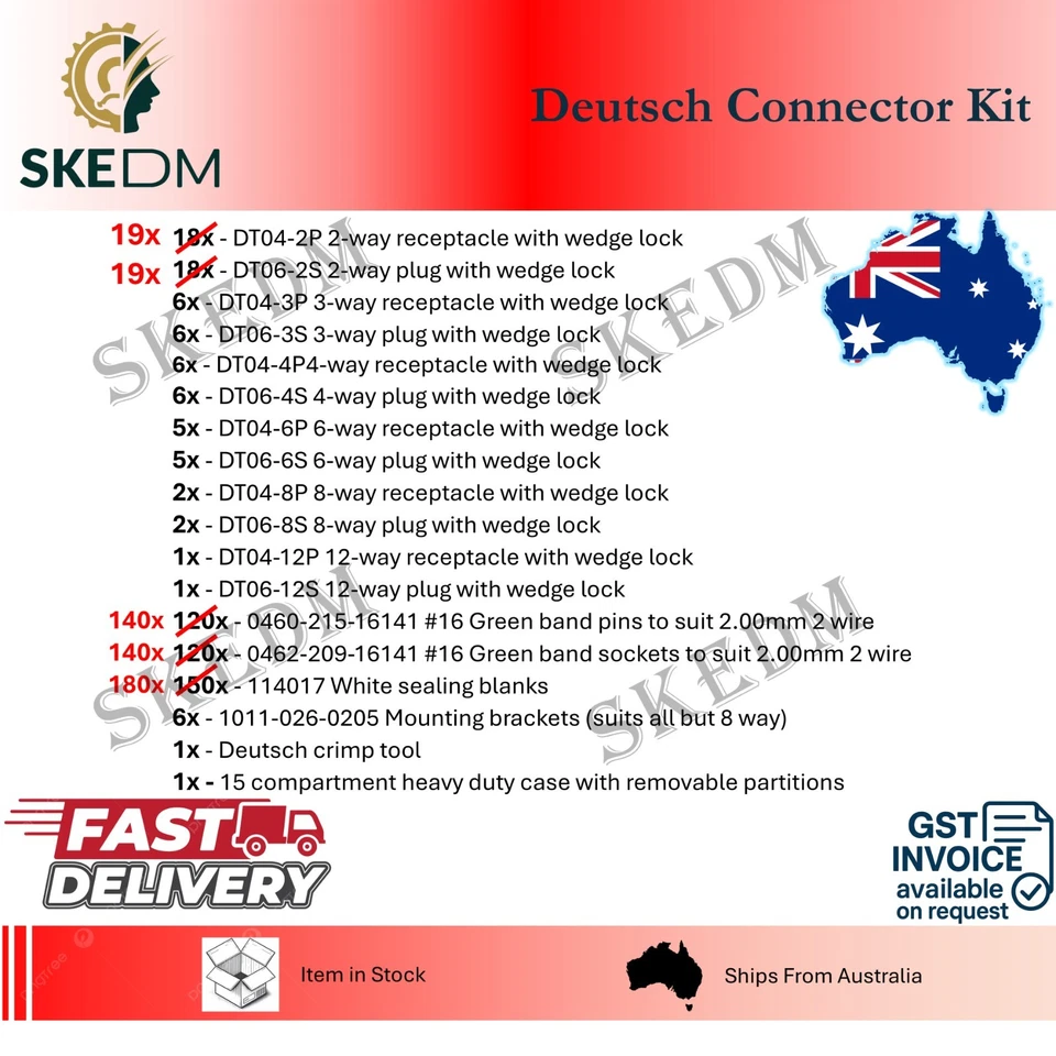 Deutsch DT Connector Plug Kit With Genuine Deutsch Crimp Tool Auto Marine - image 2 of 4