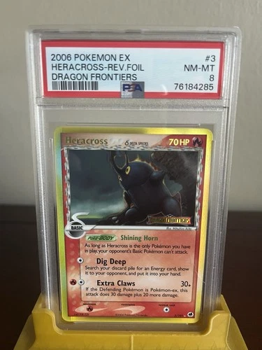 Heracross Dragon Frontiers Reverse Holo Rare Pokémon Card 3/101 2007 PSA 8