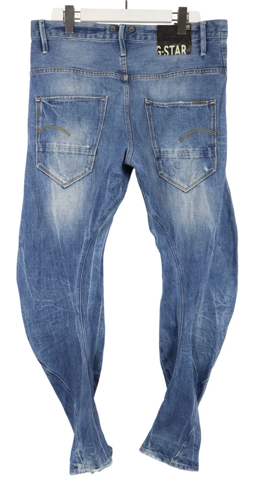 G-Star Arc 3D Loose Tapered Braces Herrenjeans W36/L32 Blau Verblichen Zip Fly - Bild 2 von 4