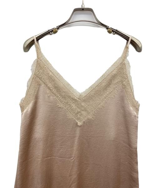 Ameri                    Satin cami dress beige 0… - image 5
