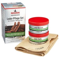 Nigrin Leder-Pflege Set Leder-Seife Leder-Balsam Reiniger Auto-Sitze Leder-Sitz