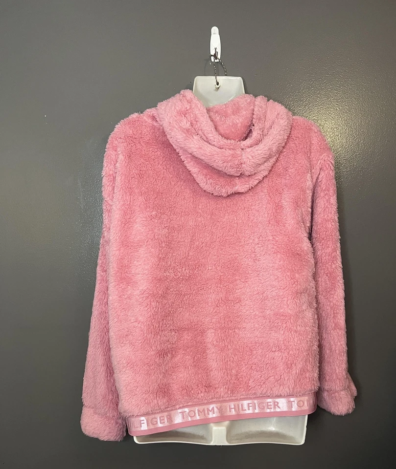 Tommy Hilfiger Sudadera con Capucha Niñas XL 16 Polar Cremallera Completa Sherpa Chaqueta Rosa Primrose Foto 2 de 4