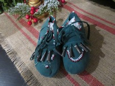 Adorable Antique or Vintage American Indian Eskimo Children's Beaded Moccasins 2