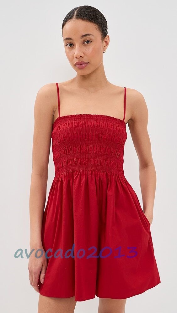 Brand New Pistola Women's Summer Racer Red Mina Smocked Bodice Mini Dress