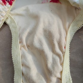 Vtg Sz-XL Floral Print Satin String Bikini Panties