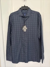 NWT Visconti Black  Button Down Shirt LARGE