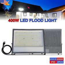 2Pack 400W Security Floodlights 48000Lm Yard Garden Exterior Security Large Area