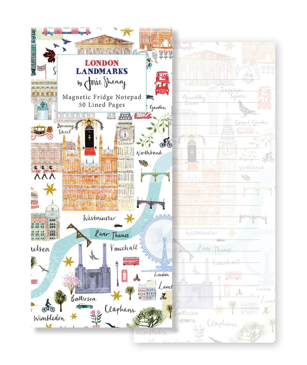 London Landmarks Maps by Josie Shenoy Magnetic Fridge Shopping ToDo List Notepad