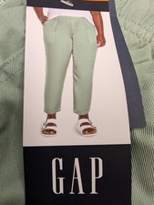 Gap Elastic Waist Tencel Slant Pockets Pull-On Pant Green XL or XXL