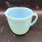 Fire-King Delphite Blue Milk Glass Creamer  MCM Vintage 1940s USA