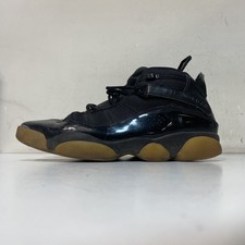 Nike Air Jordan 6 Rings Black Gum Patent Leather Basketball Shoes Size 10