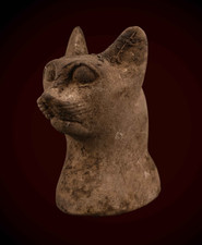 Authentic Ancient Egyptian Antique Rare of Goddess Bastet Figurine Egyptian BC