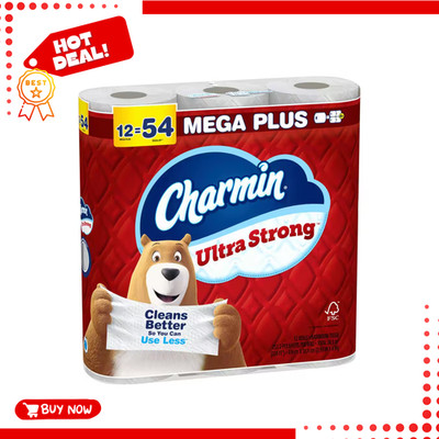 Ultra Strong Toilet Paper Roll (12 Mega Plus Rolls)