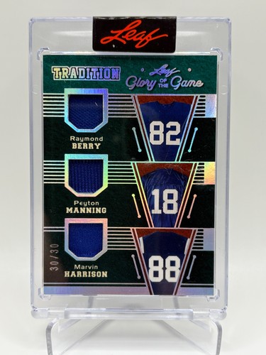 2025 Leaf Glory of the Game Manning/Harrison/Berry Triple Patch 30/30 - Colts