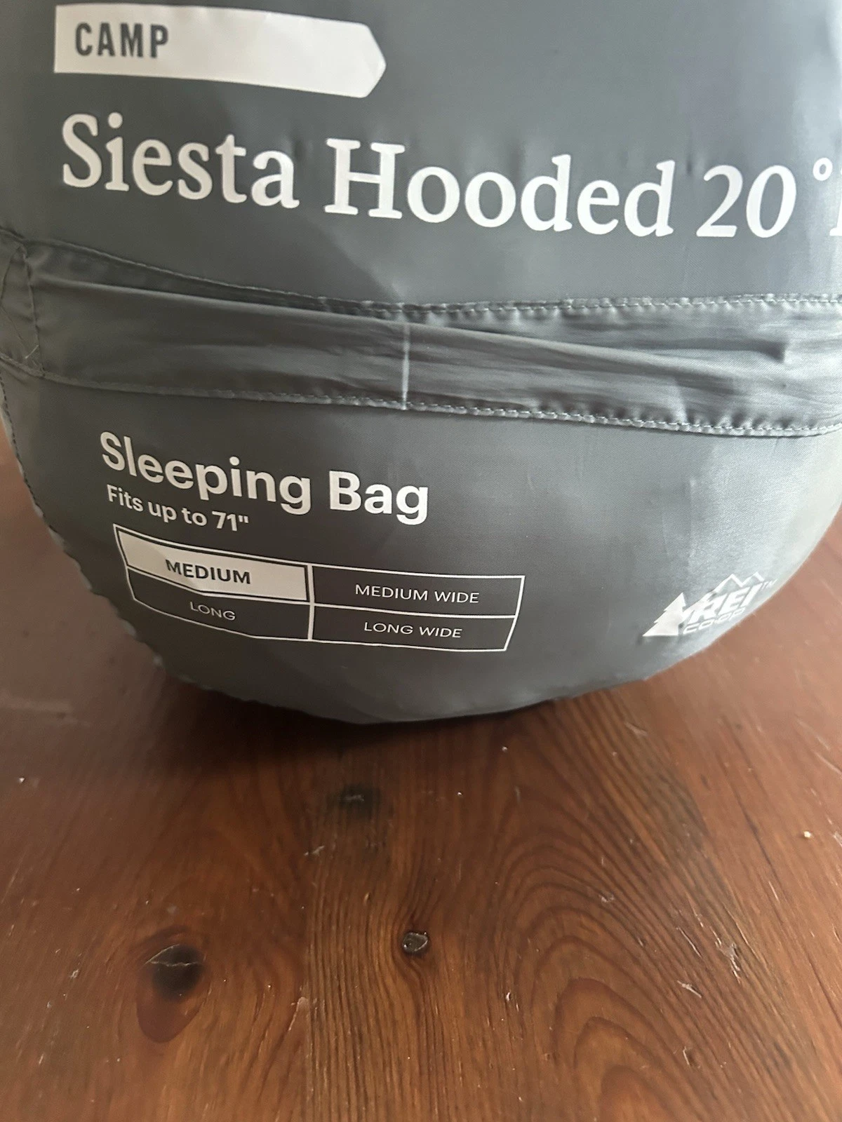 REI Co-op Siesta Hooded 20 Sleeping Bag Medium Stone Green READ