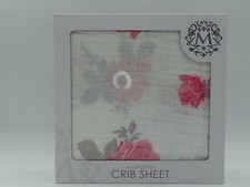 100 Muslin Cotton Fitted Crib Sheet Ultra Soft Pink Flowers 52x28x9